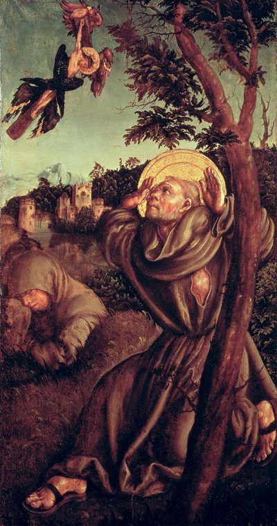 Der heilige Franziskus empfängt die Stigmata von Lucas Cranach the Elder